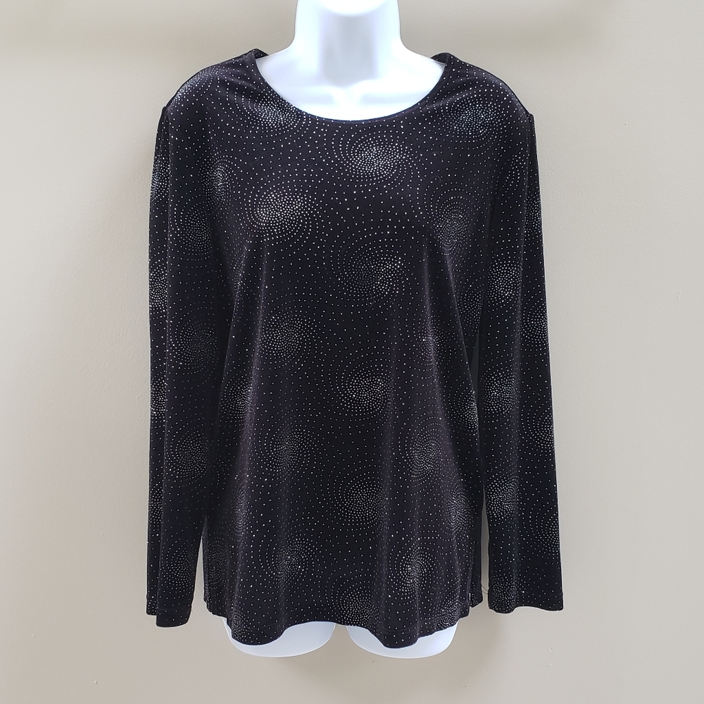 Velvety Sparkly Womens Blouse Top
